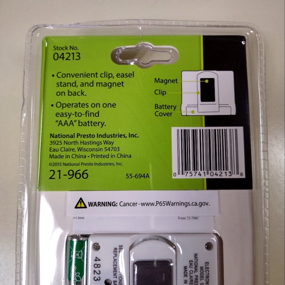 Presto Digital LCD Timer Magnet Kitchen Cooking Battery Electronic Simple Easy - Picture 6 of 7